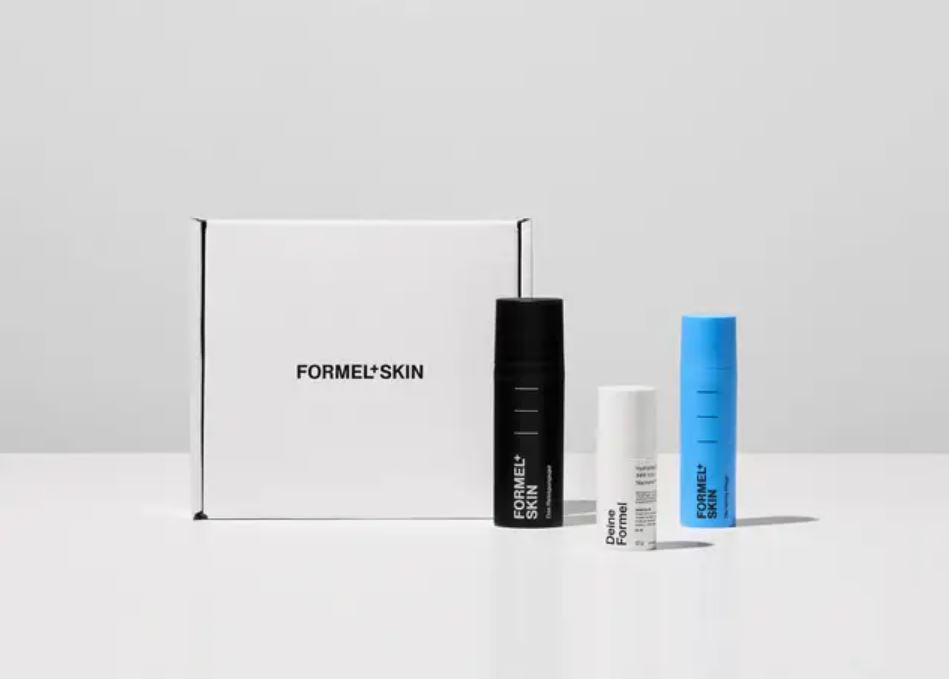 Image of some FORMEL beauty products on white background.