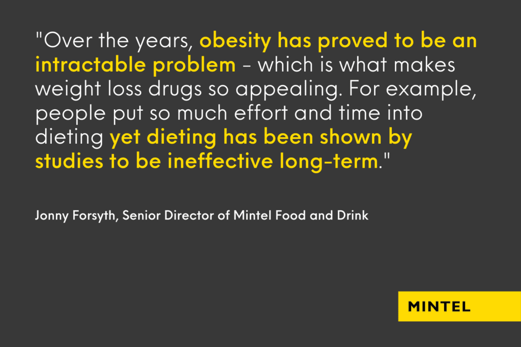 Infographic quote explaining how obesity is an intractable problem.