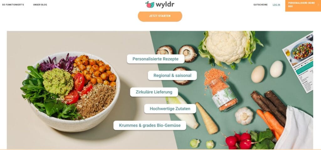 Screenshot of wyldr's subscription offer on their website.